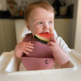 Silicone Feeding Bibs - Dusky Pink & Deep Rose 2 Pack