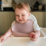 Silicone Feeding Bibs - Dusky Pink & Deep Rose 2 Pack