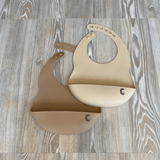 Silicone Feeding Bibs - Sand & Mocha 2 Pack