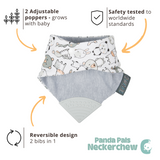 Leopard & Panda Neckerchew - Teething Dribble Bib 2 Pack