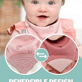 Rainbow Rose Neckerchew - Teething Dribble Bib