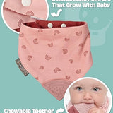 Rainbow Rose Neckerchew - Teething Dribble Bib
