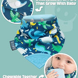 Dino & Stars Neckerchew - Teething Dribble Bib 4 Pack