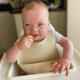 Silicone Feeding Bibs - Sand & Mocha 2 Pack