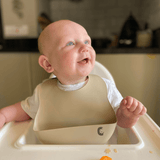 Silicone Feeding Bibs - Sand & Mocha 2 Pack