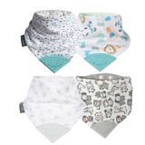 Neutrals Neckerchew - Teething Dribble Bib 4 Pack