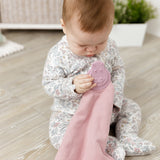 Dusty Pink Neutral Comfortchew - Baby Comforter With Teether