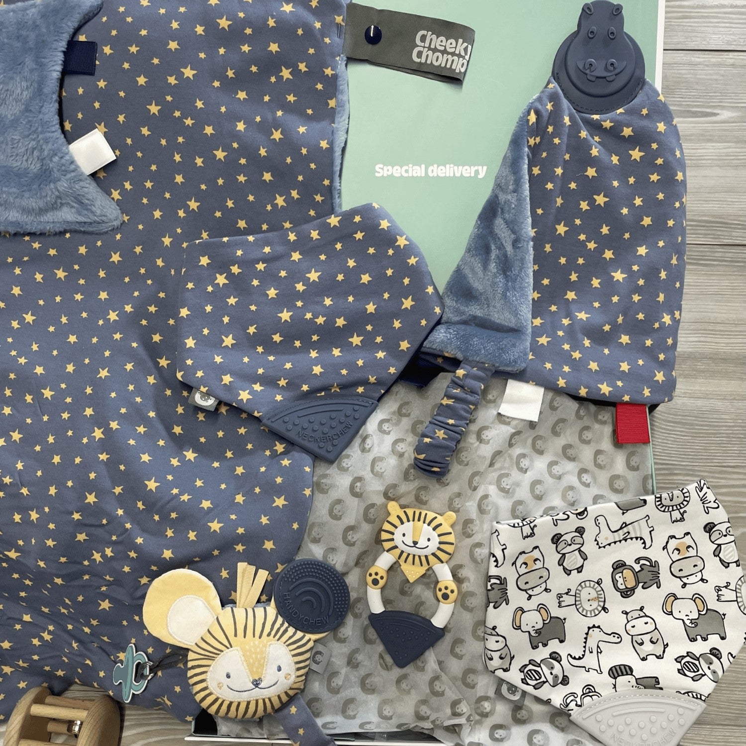 Luxury Midnight Stars Baby Gift Set - Cheeky Chompers