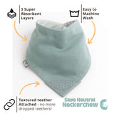Biscuit and Sage Neutral Neckerchew - Teething Dribble Bib 2 Pack