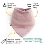 Dusky Pink Neckerchew - Teething Dribble Bib  New Neutral range