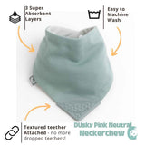 Dino & Stripes Neckerchew - Teething Dribble Bib 2 Pack