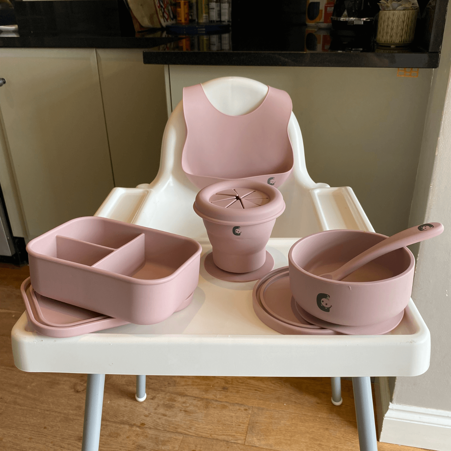 On-the-go Weaning & Snack Set - Dusky Pink
