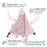 Dusty Pink Neutral Comfortchew - Baby Comforter With Teether
