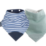 Dino & Stripes Neckerchew - Teething Dribble Bib 2 Pack