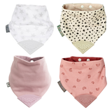 Leopard & Rainbow Neckerchew - Teething Dribble Bib 4 Pack