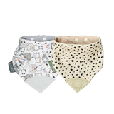 Leopard & Panda Neckerchew - Teething Dribble Bib 2 Pack