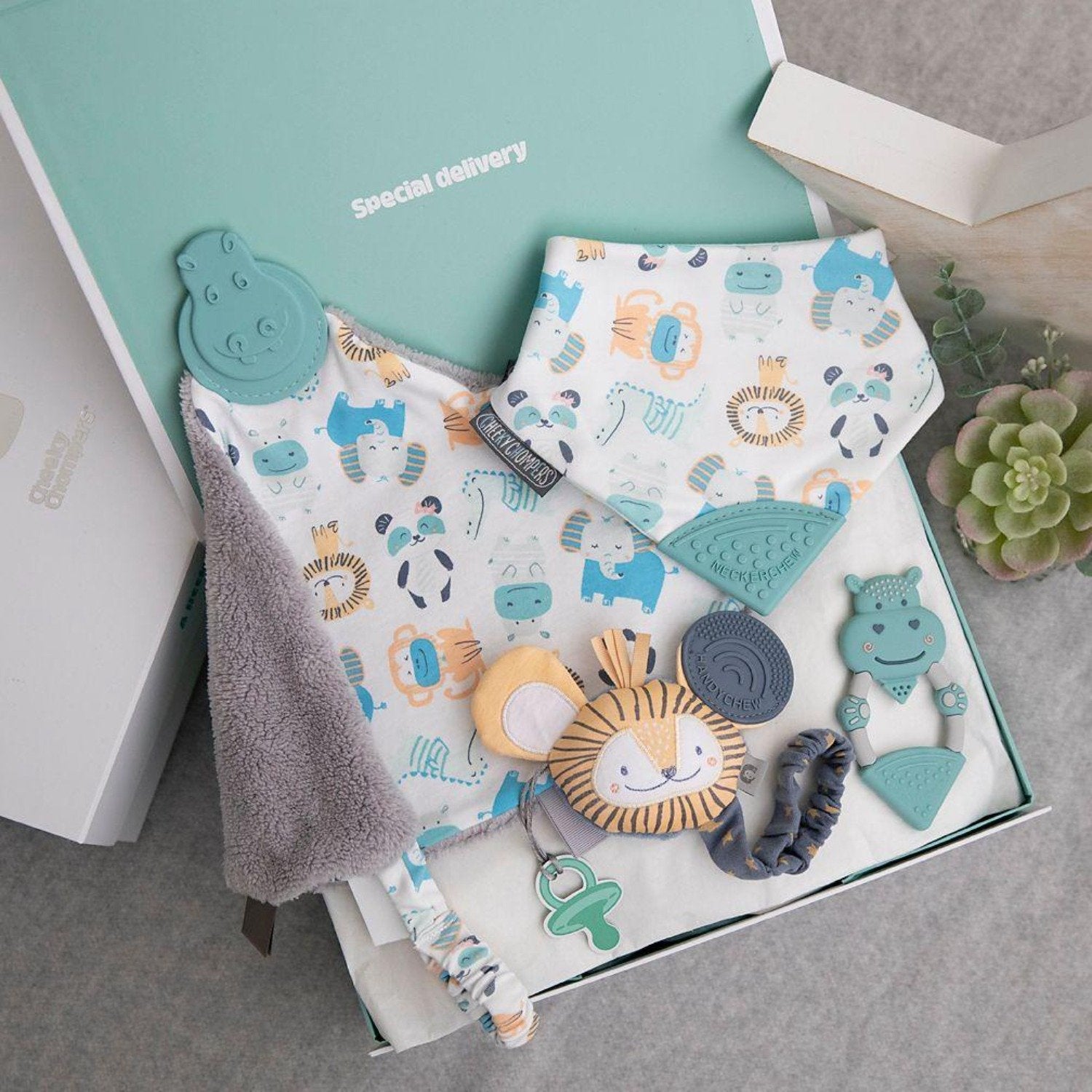 Cheeky Animals Comfort & Chew Teething Baby Gift Set - Cheeky Chompers