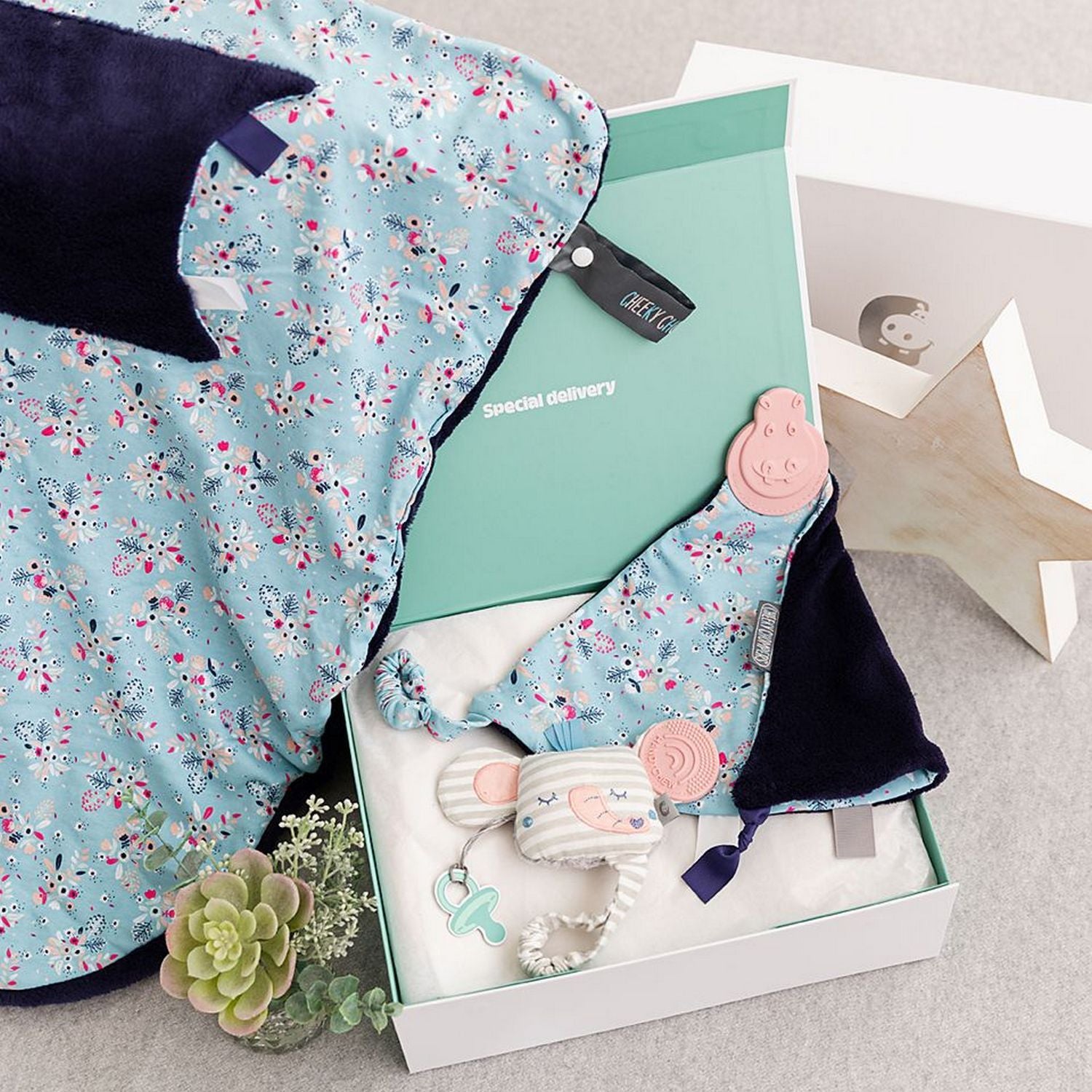 Botanical Bloom Travel Blanket Baby Gift Set - Cheeky Chompers
